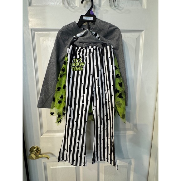 Carters Beetlejuice 3 Piece‎ Set Girls Top Pants Tutu Halloween Costume Size 5T - Picture 3 of 8